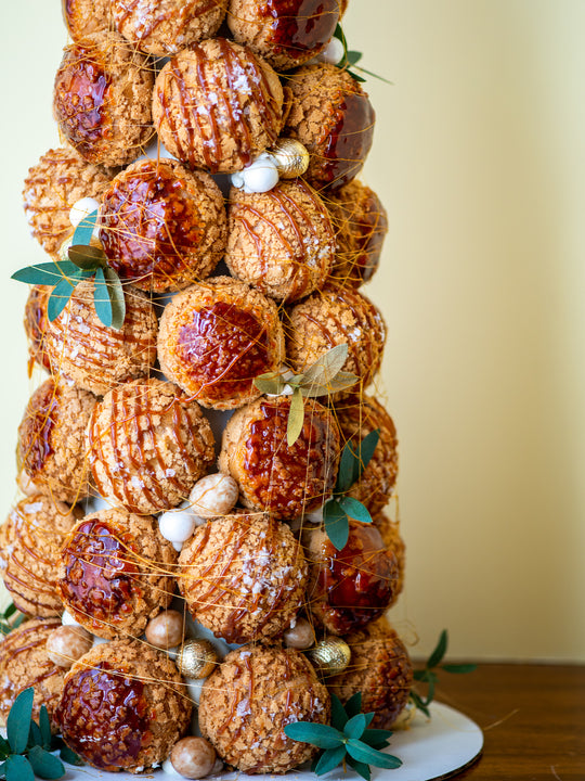Salted Caramel & Crème Brûlée Cream Puff Tree